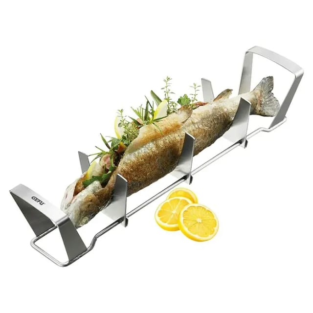 GEFU Grillschale FISCHHALTER BBQ, Edelstahl, (1-St), verstellbare Größe, leicht zu reinigen, perfekt für Grillpartys