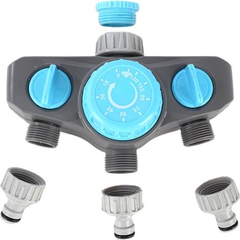 Automatischer Wasserregler Mit Drei Auslassumstellern Und Individuellen Ventilschaltern Für Eine Gezielte Gartenbewässerungssteuerung (blau)
