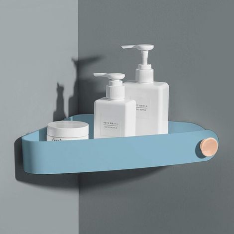 Duschablage Ohne Bohren – Wasserdichte Aufbewahrung Mit Haken – Tragkraft Bis Zu 5 Kg – Effizienter Wasserablauf – Himmelblau