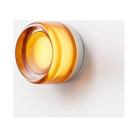 Moderne, Minimalistische, Runde Led-wand-/deckenleuchte In Bernstein Mit Acryl-lampenschirm
