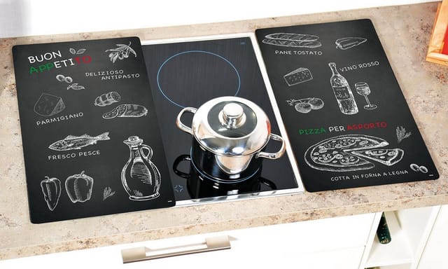 KESPER® Schneide- und Abdeckplatte Ristorante, ESG-Sicherheitsglas, (Set, 2 tlg), mit 6 Elastikfüßen je Platte