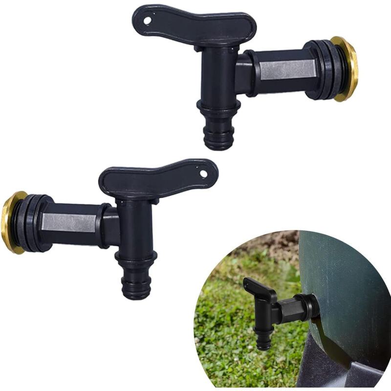 2 Hähne Für Druckbehälter Aus Kunststoff, Hahn Für Regenwassertanks, Hähne Für Wassertanks, Für Garten, Industrie Und Haus