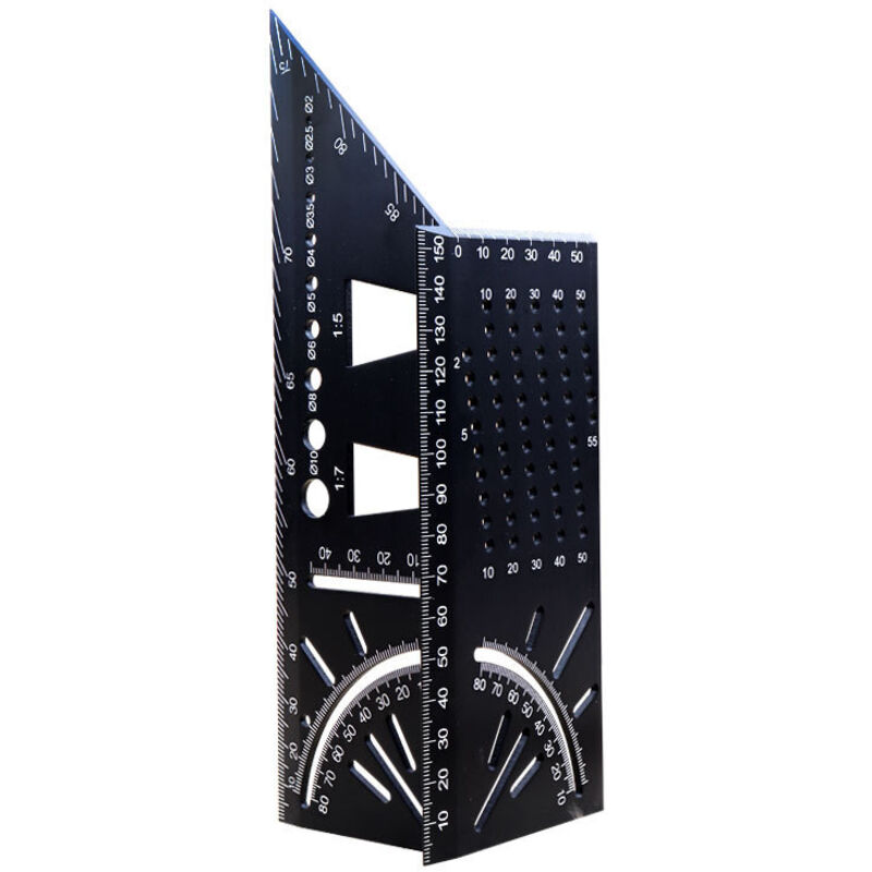 3d-zimmermannswinkel, Winkelmesser Aus Aluminiumlegierung, 45° Und 90° Winkel, Messlineal Für Holzbearbeitung An Balken Und Rohren, Dreidimensionales Dekorationswerkzeug, Zufällige Version (zoll/cm)