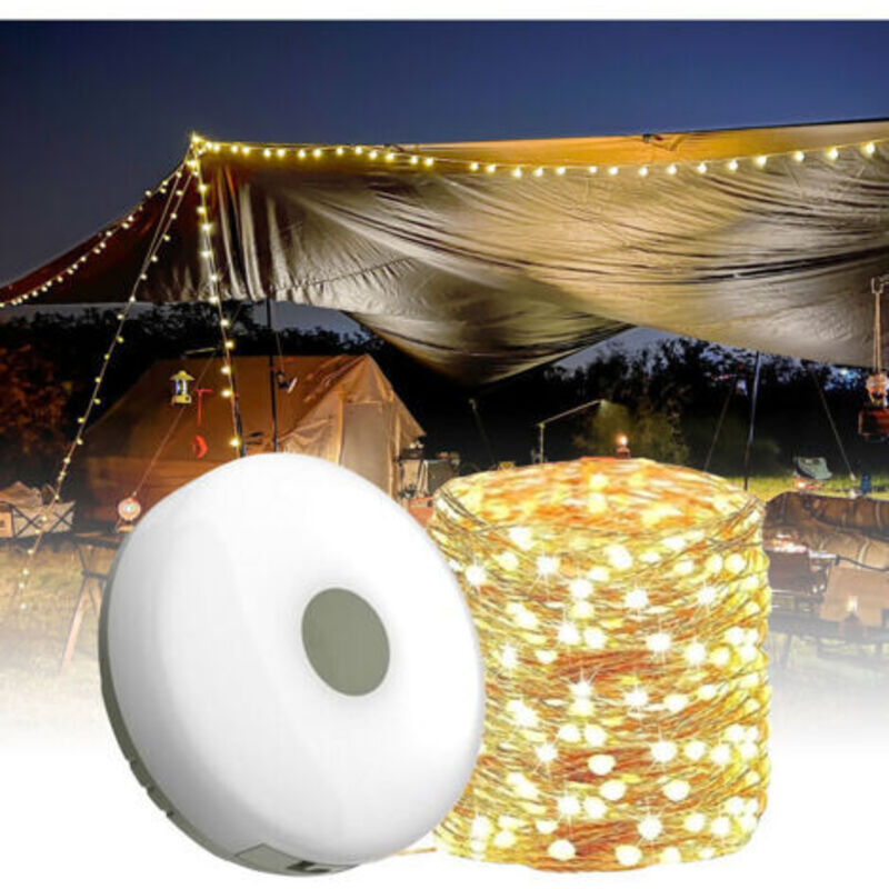 Wiederaufladbare Usb-campinglampe – 2-in-1-led-lichterkette – Ip67 Wasserdicht – Laufzeit 5 Bis 12 Stunden – 80 Lumen – Magnetischer Haken