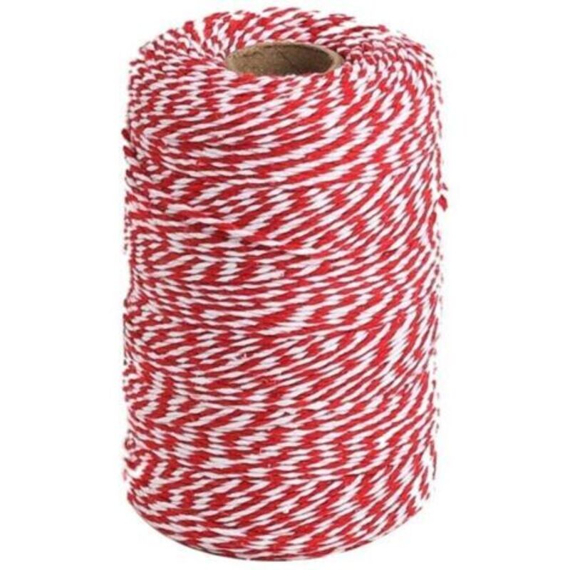 Rote Und Weiße Hanfschnur, 100 Meter Baumwollband Für Backwaren, Fleischzuschnitt, Basteln, Geschenkverpackung Und Weihnachtsdekoration