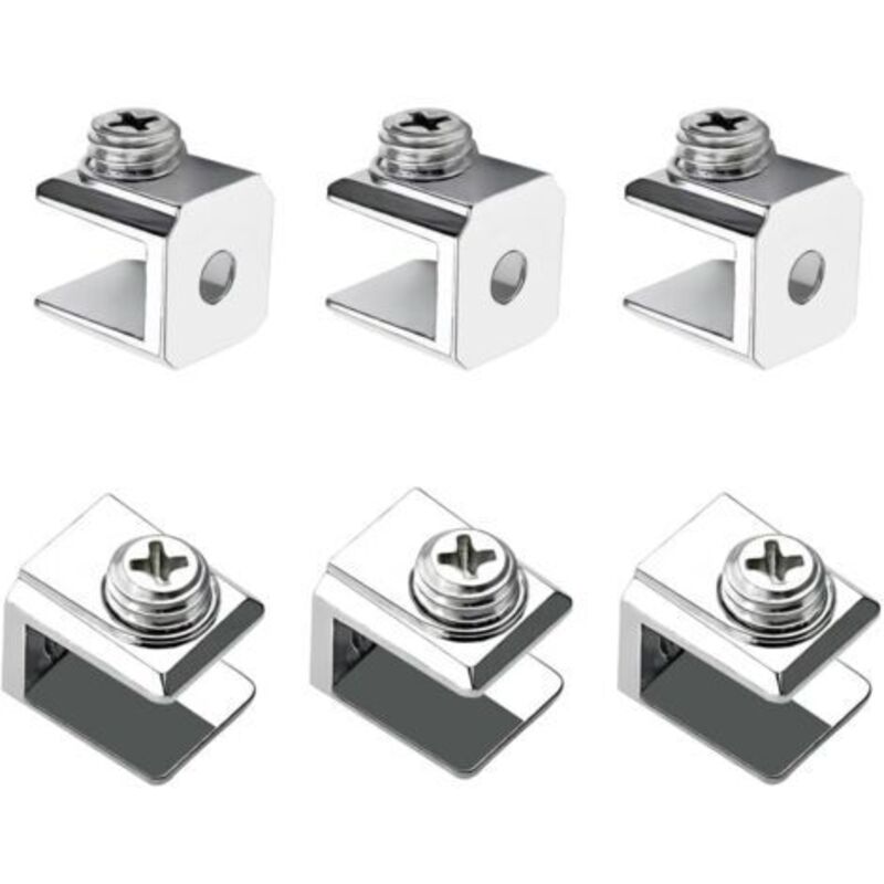 16 Stück Glaszangen, Verstellbare Glashalterung, Zangenhaltung Aus Zinklegierung, Befestigungszange Für Glas Mit Einer Dicke Von 3-8 Mm, Mit Schrauben