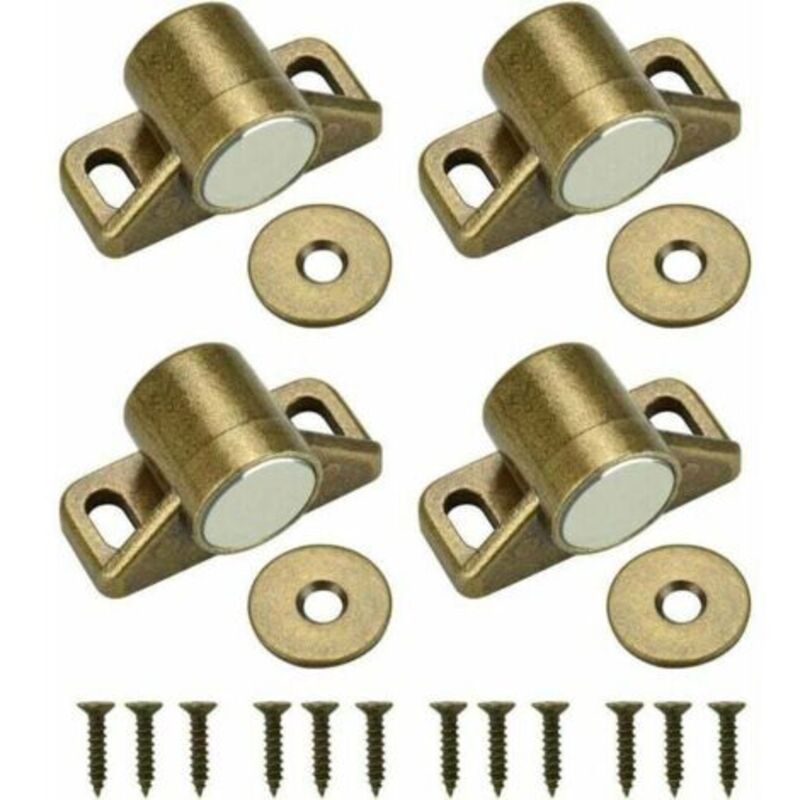 4 Stück Magnetverschluss Für Schranktüren, Magnetische Türverriegelung Mit 4 Unterlegscheiben Und 12 Schrauben, Magnetischer Schrankverschluss Für Möbel, Schränke, Kabinette