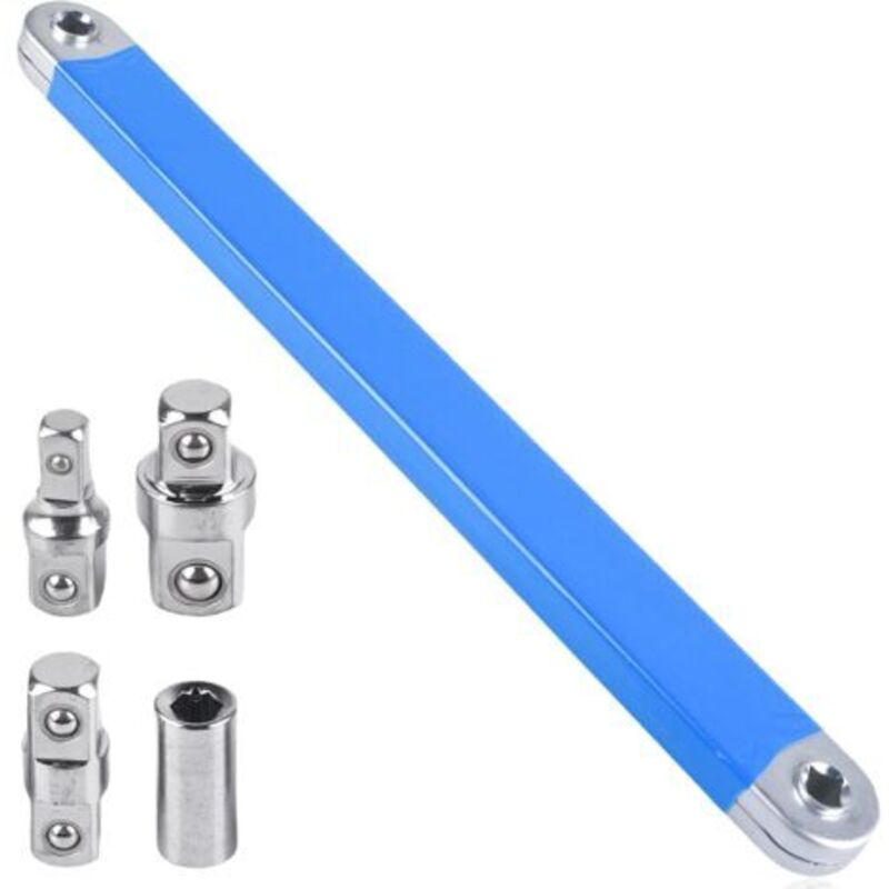 Satz Aus 5 Ratschenverlängerungen Mit 5 Antriebsadaptern In 1/2", 1/4" Und 3/8", Schlüsselverlängerung Für Universelle Mechaniker Und Werkstattprofis