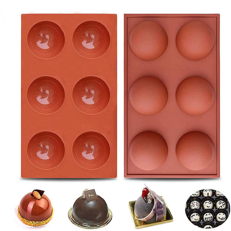 Halbkugelform Aus Silikon, Schokoladen- Und Kuchenform, Rötlich-braun