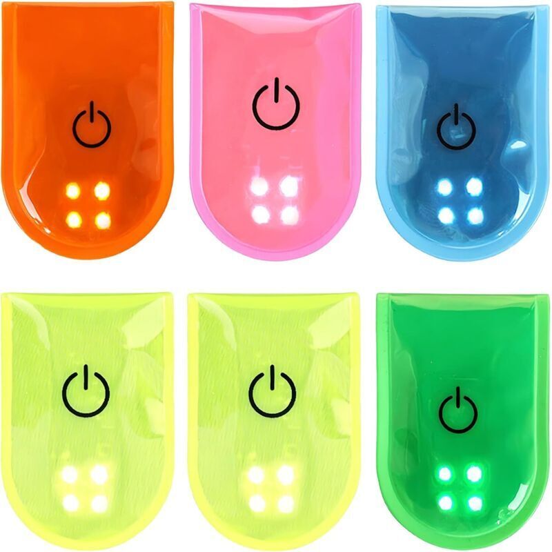 6er-set Magnetische Led-clips – Usb-aufladbar – Hohe Sichtbarkeit – Für Wandern, Laufen, Joggen, Sporttasche – 5 Farben