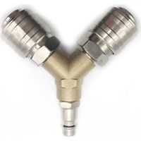 Druckluftverteiler, Druckluftanschluss 1/4 Schnellkupplung 3-wege Mit Y-verteiler Und Außengewinde