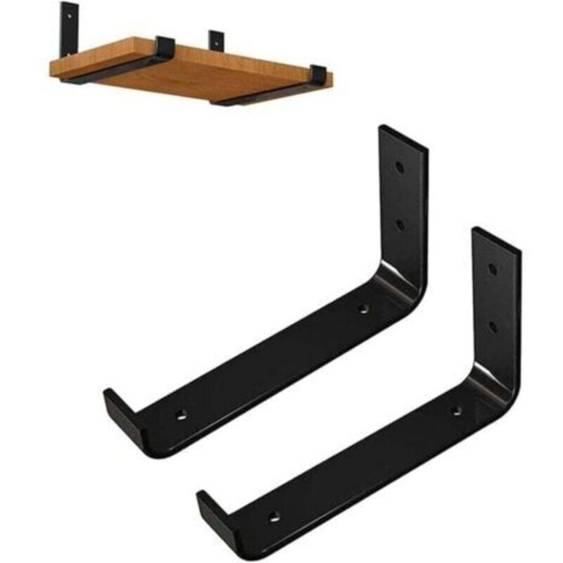 2er-set Robuste Industrielle Wandhalterungen Für Schwebende Regale, Eckstützen Für Rustikale Industrie-regalböden (15 Cm)