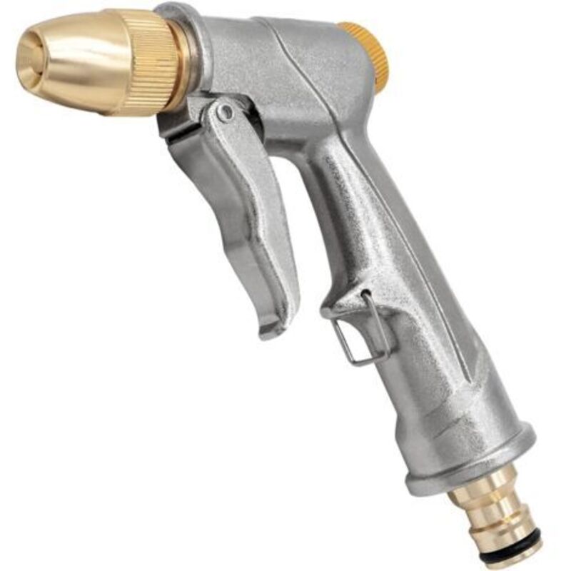 Kurze Metall-gießpistole, Hochdruck-gartensprühgerät Mit Einfacher Durchflussregelung – Aus Metall – Für Autowäsche, Garten- Und Rasenbewässerung