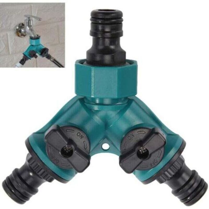 2-wege-ventil Mit Absperrventil, 2-wege-ventil Für Gartenschläuche, 2-wege-verteiler, Schlauchsplitter Mit 2 Ausgängen, Gartenschlauch-splitter Für Den Gleichzeitigen Anschluss Von 3 Geräten, 16 Mm