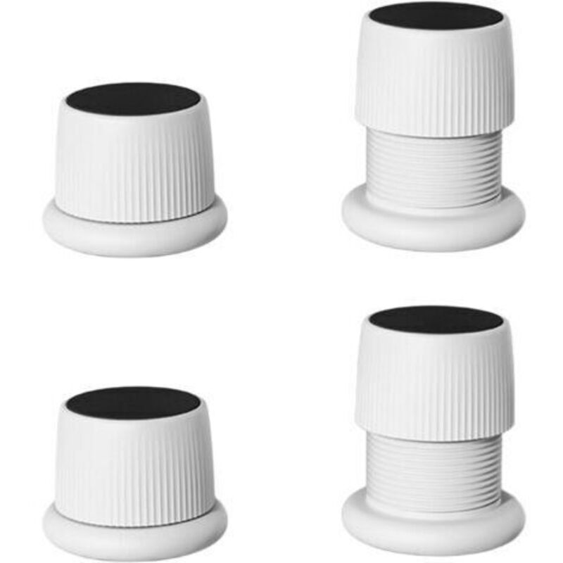 4er-set Verstellbare, Rutschfeste Möbelerhöhungen Für Möbel, Betten, Sofas, Tische Und Stühle, Verstellbare Möbelfüße Von 4,1 Bis 6,3 Cm, Weiß