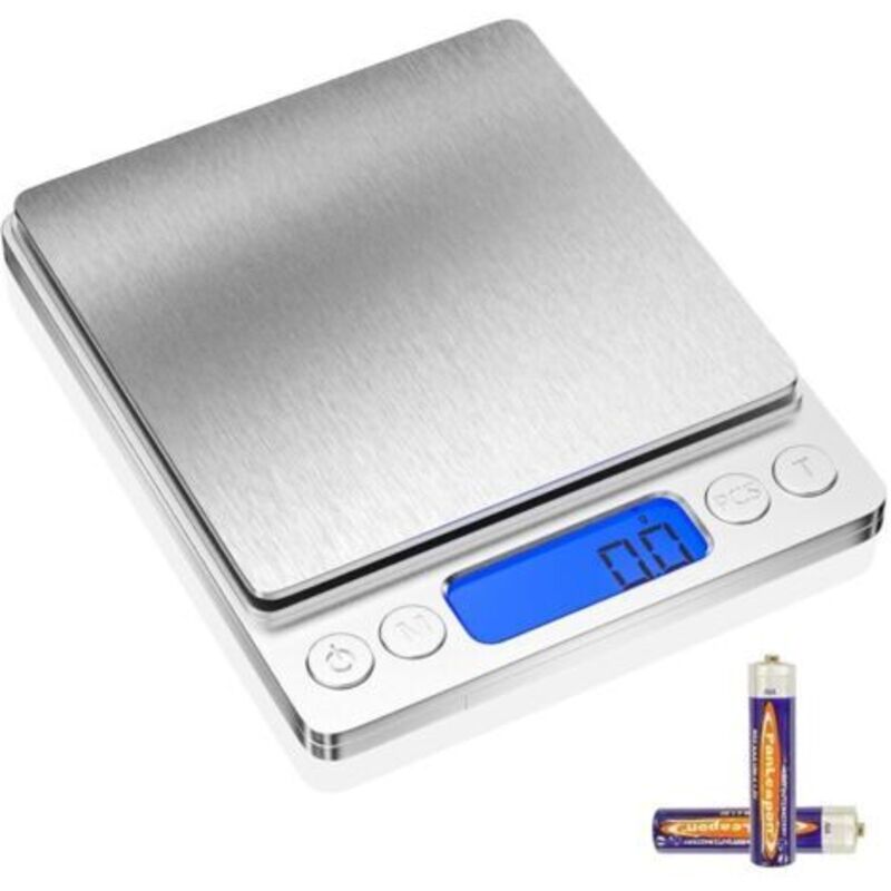 3kg/0,1g Präzisions-küchenwaage, Elektronische Edelstahl-lebensmittelwaage Mit Lcd-anzeige Und Tarafunktion, 6 Einheiten, Lebensmittelwaage Zum Kochen, Backen Und Mischen