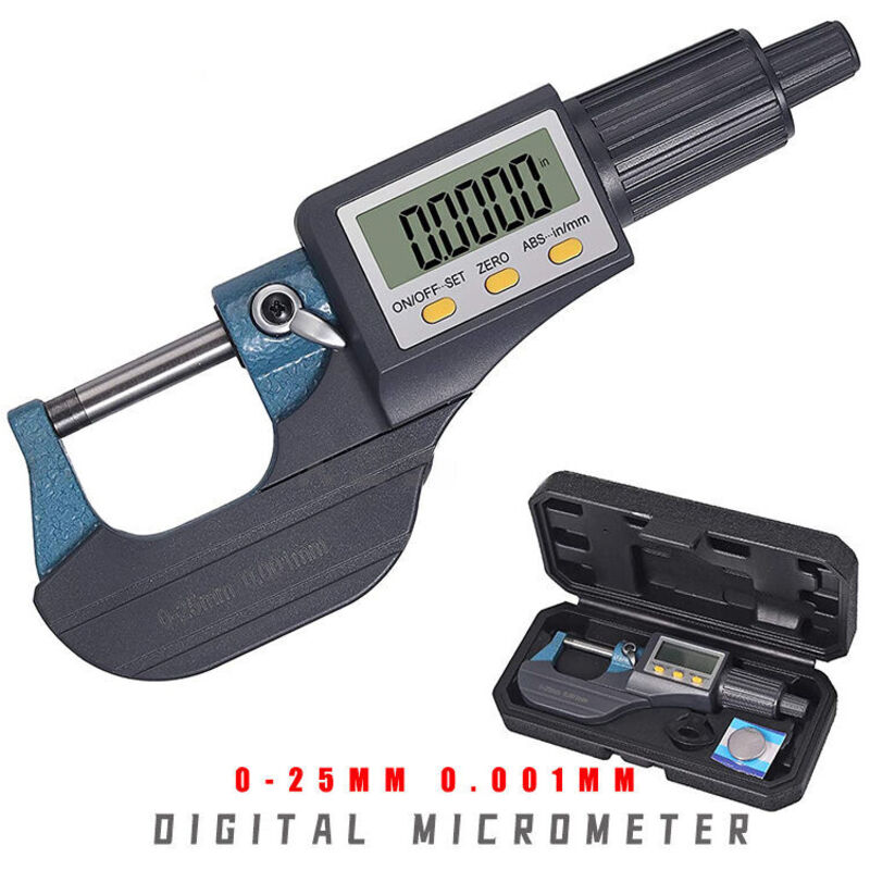 Elektronisches Mikrometer Wanddickenmessgerät Digitales Mikrometer 0-25mm 0,001mm