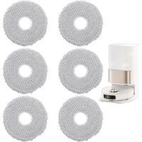 6 Stück Austauschbare, Waschbare Chiffon-reinigungstücher Für Dreame L20 Ultra/x40 Ultra Complete/l10s Ultra/l10s Pro Ultra Heat/l10 Ultra/xiaomi X20+/x10+ Saugroboter – Mikrofaser-wischmopps Als Ersa