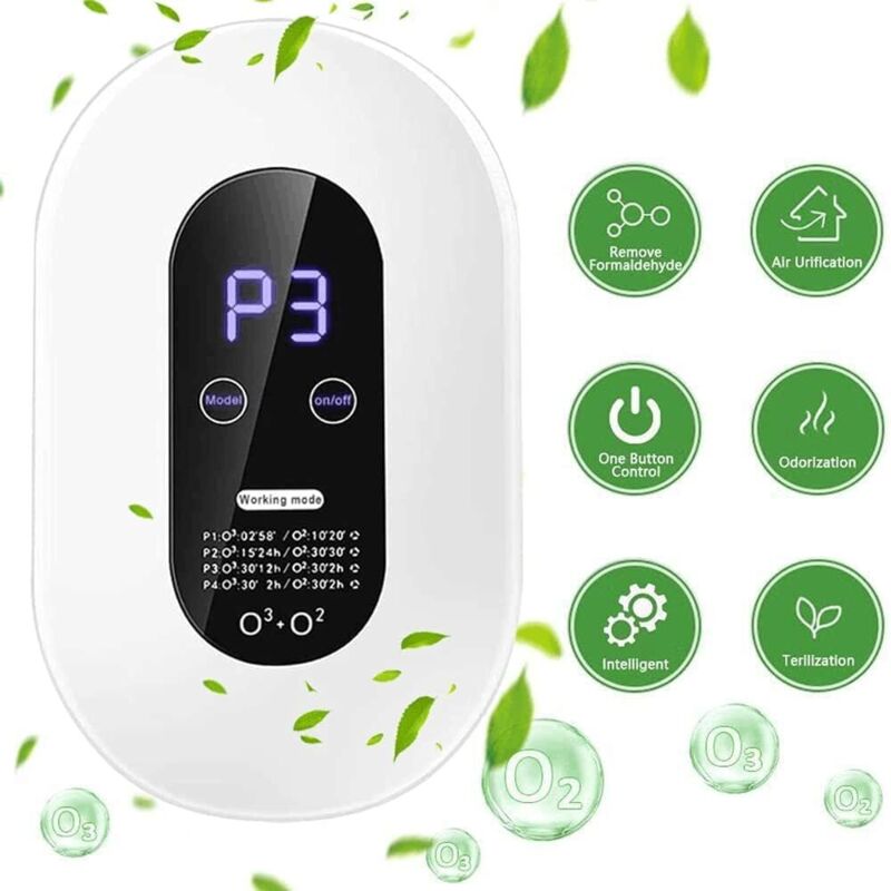 Ozon-generator, Mini-ozongerät Mit 4 Modi, Hängbares Touchscreen-display, Tragbarer Luftreiniger Mit Energiesparendem Led-display, Negativ-ionen-luftreiniger Für Zuhause Und Büro.