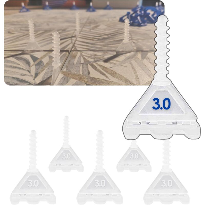 Set Selbstnivellierender Fliesenkreuze 3mm X200 - Wiederverwendbar Ohne Drehvorrichtung I Einfach Für Heimwerker Und Fliesenleger Nivellierungswerkzeug + Fliesenkeile Für Boden Und Wand I Fliesendicke