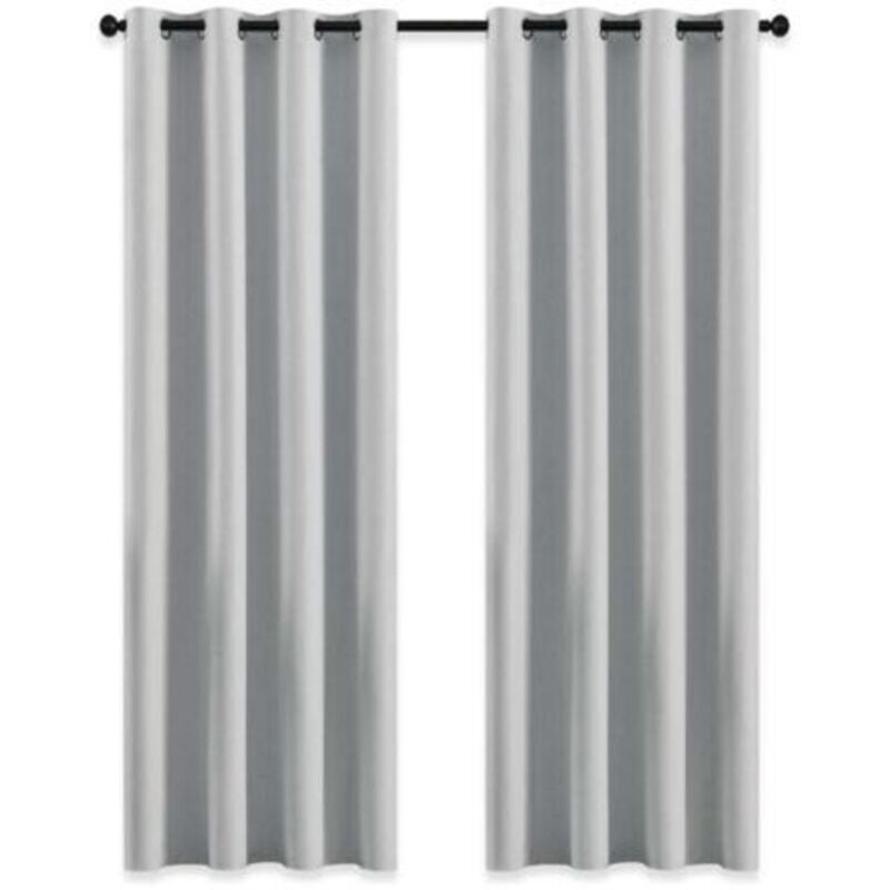 Rideau Verdunkelung - Außenvorhänge Für Garten Pergola Mit Ösen, Lichtundurchlässig, Wärmeisolierend, Dekoration Für Pavillon, B 132 X H 213 Cm, Grau-weiß, 2 Stück