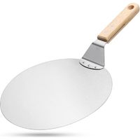 Breiter Pizzaschieber Aus Edelstahl Mit Holzgriff