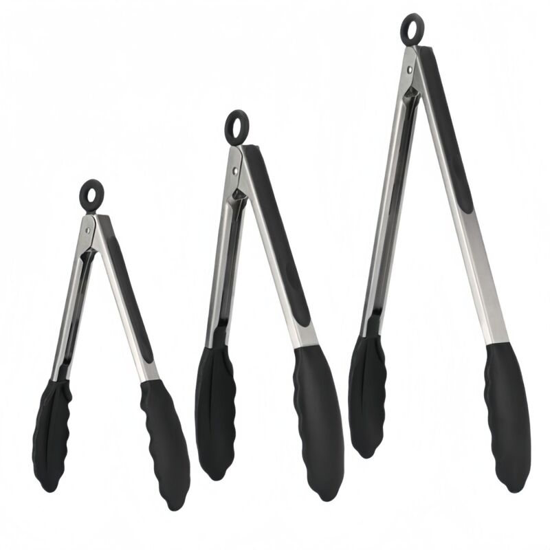3-teiliges Set Aus Edelstahl-küchenzangen, Grillzangen Und Servierzangen Für Barbecue