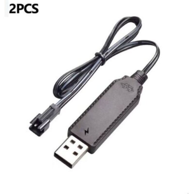2er-pack Usb-ladekabel 3,6 V 3,7 V Für Wiederaufladbare Lipo-akkus Mit Sm-2-stiftanschluss, Verwendet Bei Ferngesteuertem Spielzeug, Autos, Panzern, Lastwagen, Zügen Und Booten