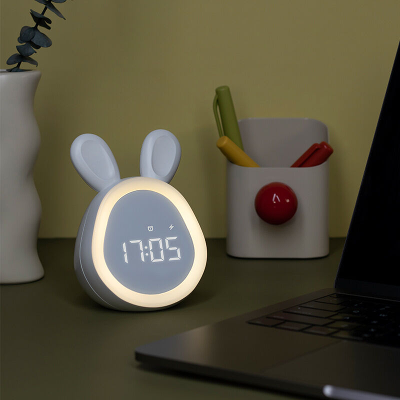 Digitaler Wecker Hase – Kinder – Warmes Led-licht – Wiederaufladbar – Timer –