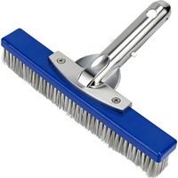 Schwimmbadbürste 10 Zoll (25,4 Cm) Aus Stahl Und Nylon, Reinigungsbürste Für Schwimmbäder Mit Aluminiumrücken Und Ez-clip Für Teleskopstange, Robuste Bürste Für Boden Und Wände Von Eingelassenen Schwi