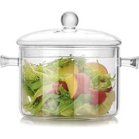 Glasauflaufform Mit Deckel Zum Kochen, Hitzebeständige Transparente Glasschüssel Mit Doppelgriff, Für Gemüse, Suppe, Nudeln
