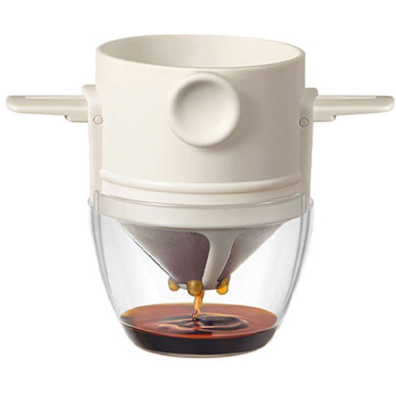 Kaffeefilterhalter, Tasse Aus Edelstahl, Kunststoff, Weiß