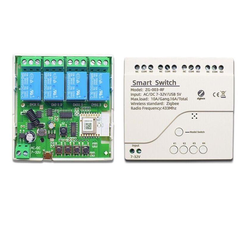 Intelligenter Tuya Zigbee Schalter, Ac/dc 7-32 V, 4 Kanäle, Mit Hutschienengehäuse