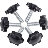 6er-pack M8x50 Rändelschrauben Mit Sterngriff Aus Kunststoff, Gerändelte Sternknöpfe, Flügelmuttern