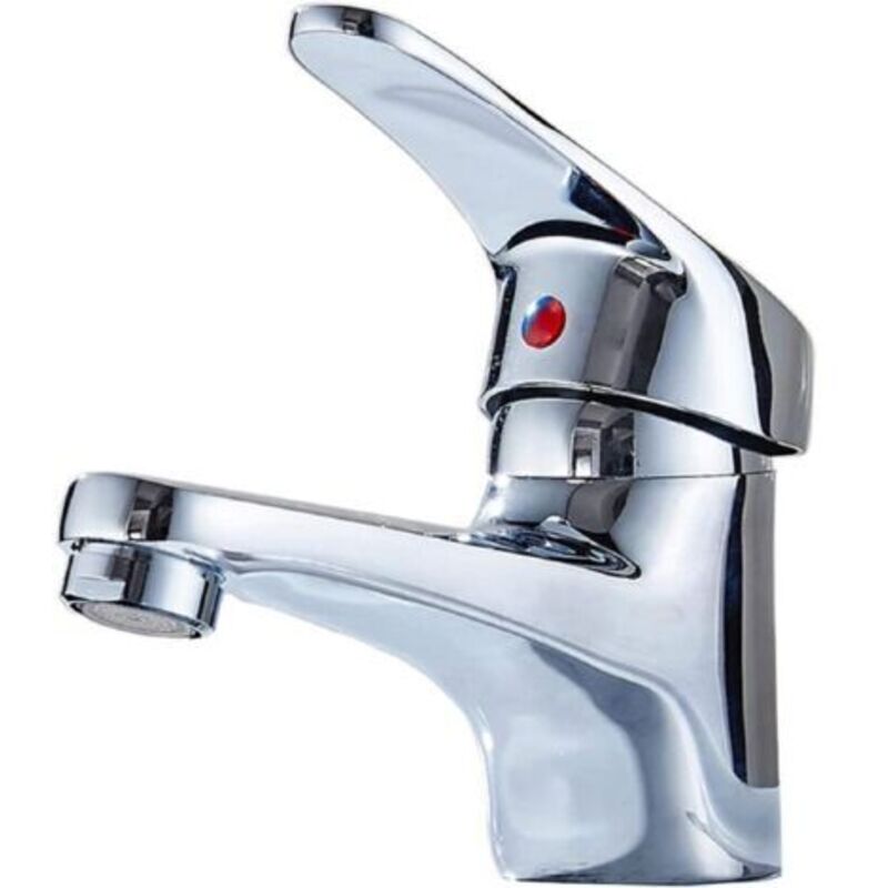 Waschtischmischer Badezimmermischer, Warm- Und Kaltwassermischer, Verchromt, Aus Massivem Messing, Waschtischarmatur Für Badezimmer, Küche, Umkleideraum
