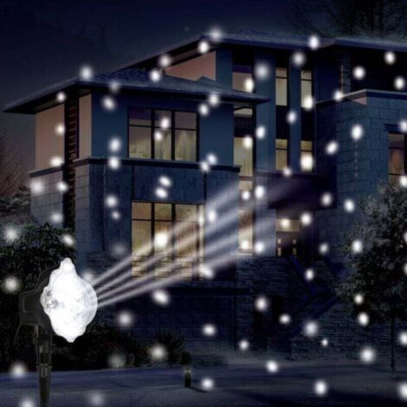3-led-schneeprojektor Mit Timer, Kaltweiß Für Den Außeneinsatz – Lichterketten Und Weihnachten