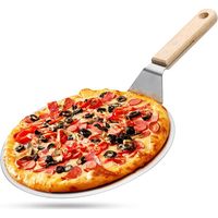 2 Stück Pizzaheber Aus Edelstahl Mit Holzgriff, Pizzaschieber Für Pizzastein, Brotschieber, Kuchenschieber, Pizzaheber (10 Zoll)
