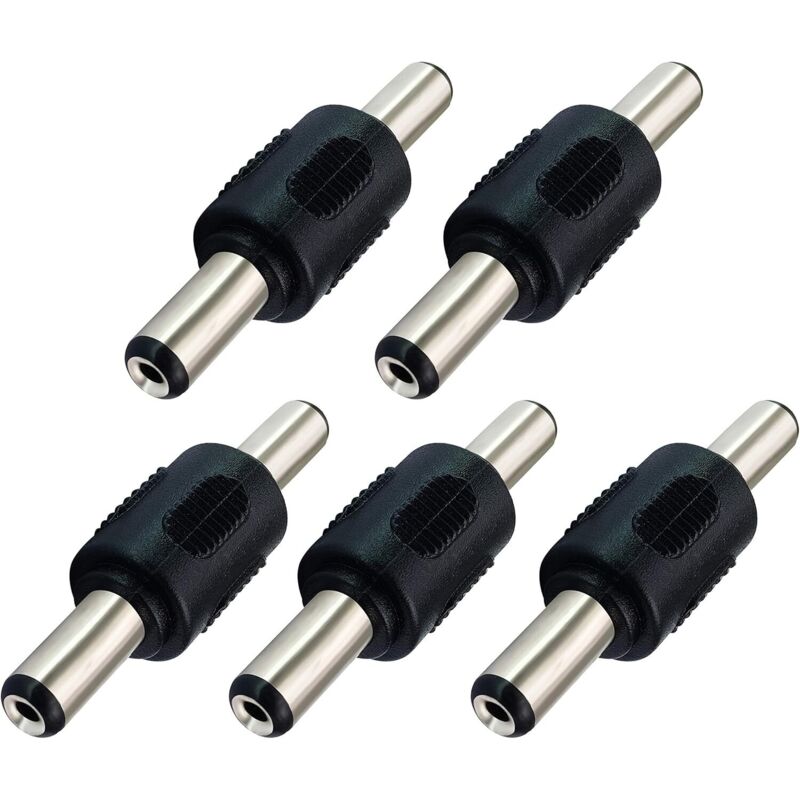 Dc-netzteiladapter 5,5 Mm X 2,1 Mm, Dc-stecker Männlich-männlich 2,1 Mm X 5,5 Mm, Für Überwachungskameras, Led-leuchten, Mini-lüfter (5er-pack/männlich)