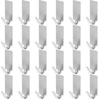 24 Selbstklebende Edelstahlhaken, Selbstklebende Wandhaken, Handtuchhalter Aus Edelstahl, Für Küche, Badezimmer, Balkon