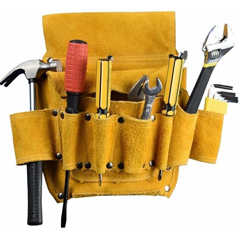 Werkzeugtaschen Aus Dickem Leder, Multifunktionale Elektrotasche Für Heimwerker, Gürteltasche Für Schreinerwerkzeug (san