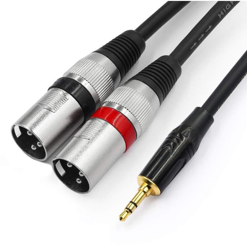 3,5-mm-klinke-auf-xlr-kabel, Stereo-breakout-kabel Von 3,5 Mm Stecker Auf Dual-xlr - 1 Meter