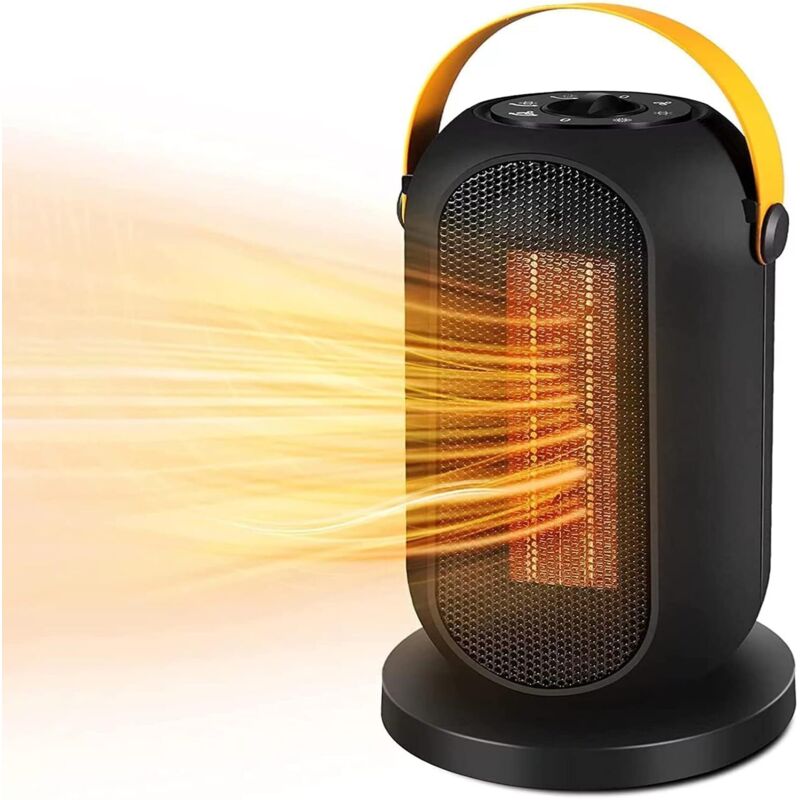 Mini-heizlüfter 1200 W, 6 Modi, Ptc-keramik-heizlüfter, Elektrischer Heizstrahler, 90°-oszillation, Einstellbarer Thermostat.