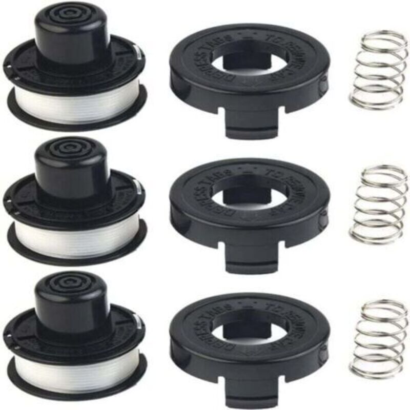 Set Aus 3 Fadenspulen + Deckel Für Rasentrimmer - Modelle A6226, Gl250, Gl310, Gl360 - Einfacher Und Schneller Austausch.