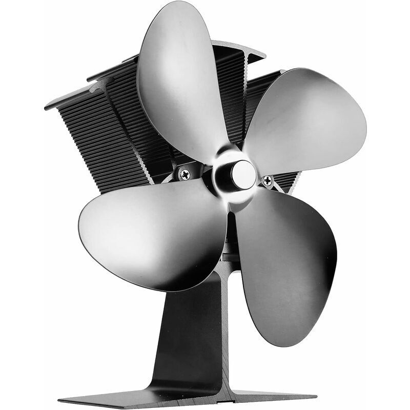 Ofenventilator Für Holzofen, 60 °c Starttemperatur, Leiser Betrieb, 4-flügel Wärmebetriebener Ventilator Für Holzofen Und Kamin