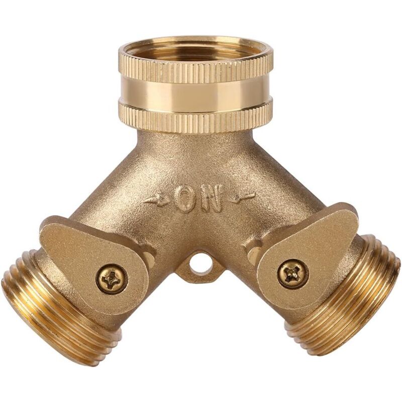 Y-stecker Für 3/4" Wasserhahn, 2-wege-messing-wasserhahnadapter, Schwanenhals-schlauchanschluss Für Die Gartenbewässerung Im Außenbereich