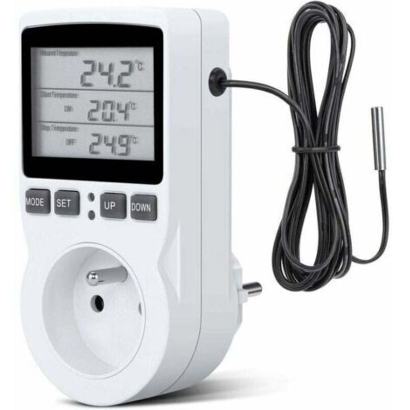 Steckdose Thermostat, Digitale Zeitschaltsteckdose, Programmierbare Digitale Steckdose Mit Sensor, Digitale Programmierbare Zeitschaltuhr, Thermostat-steckdose Für Heizung, Gewächshaus, Aquarium