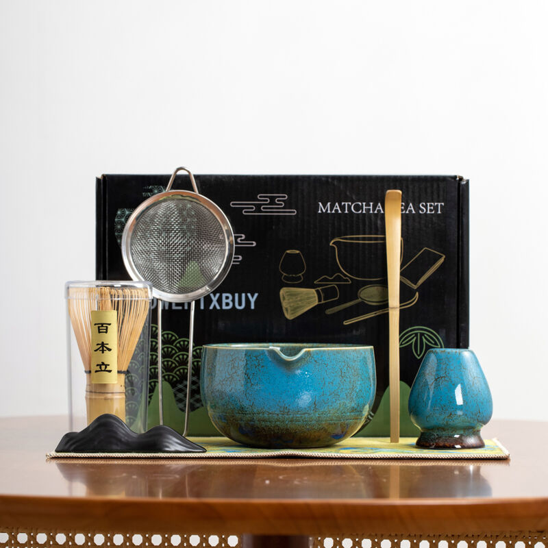 7-teiliges Ensemble Matcha Blau – Kreativer Backschüssel + Schneebesen