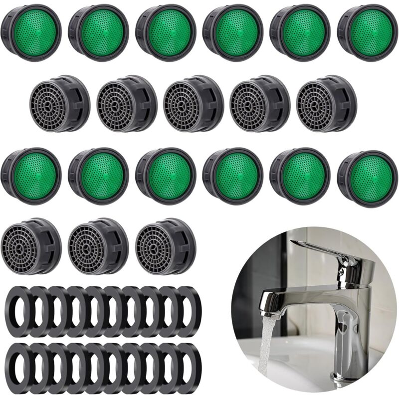 20er-pack Wasserstrahlregler Für Wasserhähne, Ersatzteile Mit Dichtung Für Hahnabdeckungen, Durchflussbegrenzer, Filtereinsatz, Wassersparfunktion, Durchflussbegrenzer Für Bad Und Küche