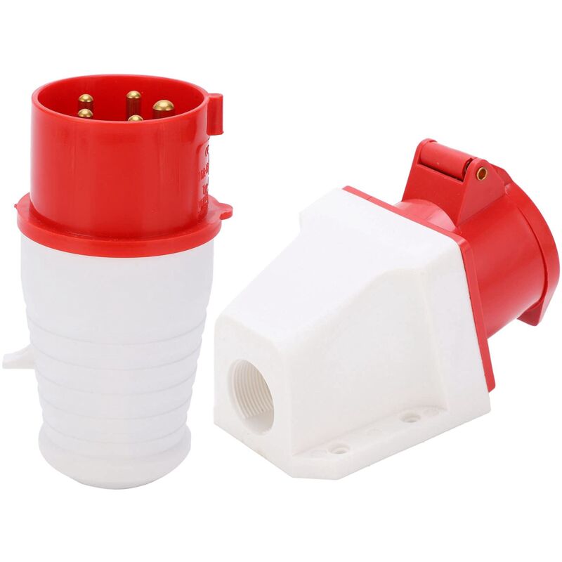 Dreiphasensteckdose, Industriesteckdose 16a 5-polig Zur Oberflächenmontage, Wasserdichte Ip44-dreiphasensteckdose, Steckdose 220‑380v/240‑415v, Elektrische Steckdosen