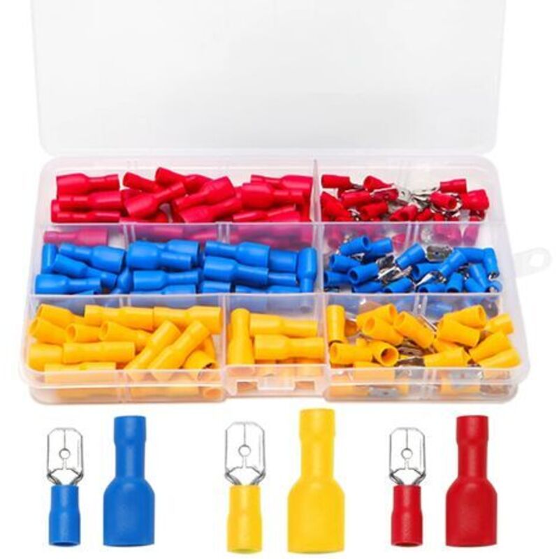 150-teiliges Set Mit Elektrischen Crimp-steckverbindern, Isolierte Weibliche Und Männliche Crimpkabelschuhe, Elektrische Kabelschuhe